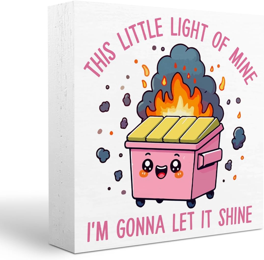 MIOOKISS Pink Office Decor Dumpster Fire Desk Decor