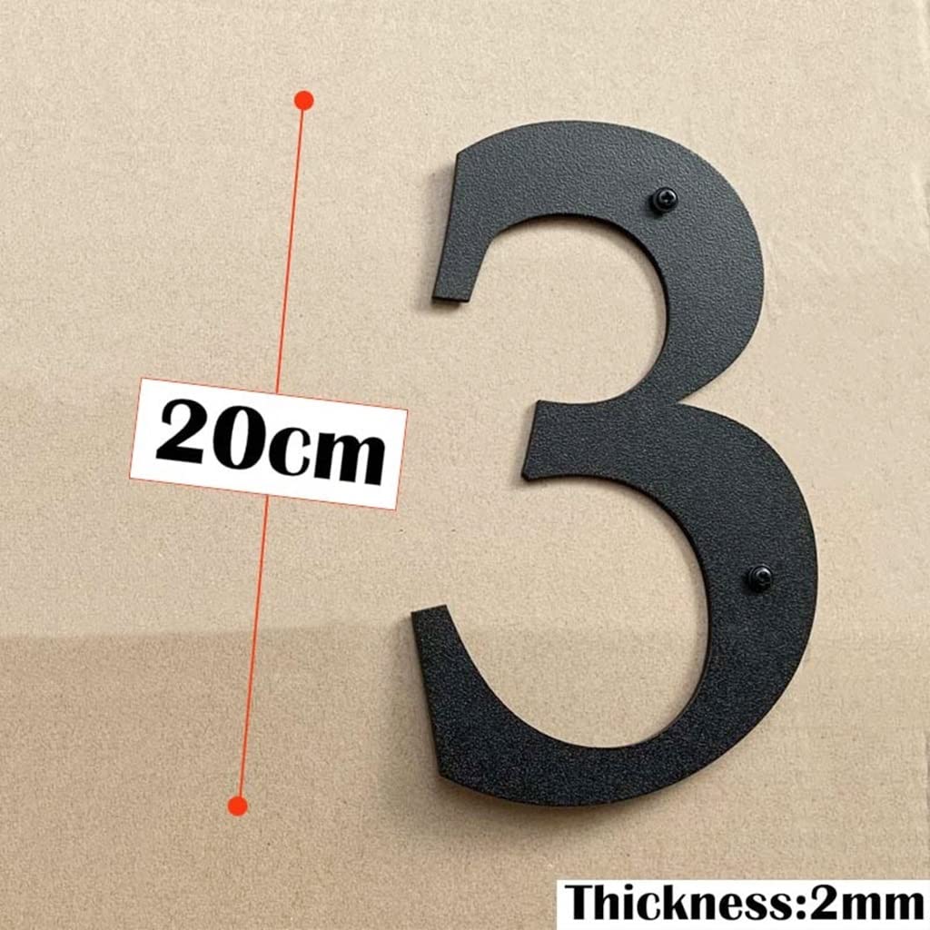 Numery domów Numer drzwi, 1 szt. 20 cm Metalowe pływające litery Tabliczki na drzwi 8" Duże czarne tablice adresowe Numer drzwi zewnętrznych, na ulepszenie domu Skrzynka na listy ogrodowa 0-9 (litera