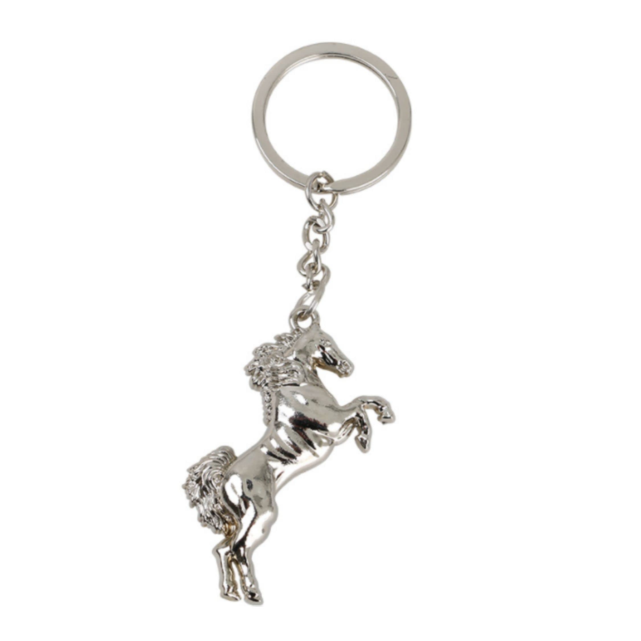 Lashicorn Silver Bucking Bronco Keychain - 4" Long, 10 Pack