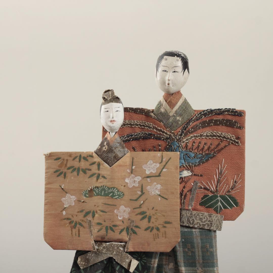 Amazon.co.jp: 紙雛 幕末明治頃 古道具 アンティーク 雛人形 : Toys 