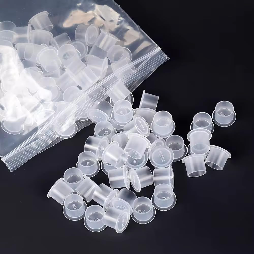 Flat Base Tattoo Ink Cups, Small Size, Clear Ink Holder for Tattooing-picture-12