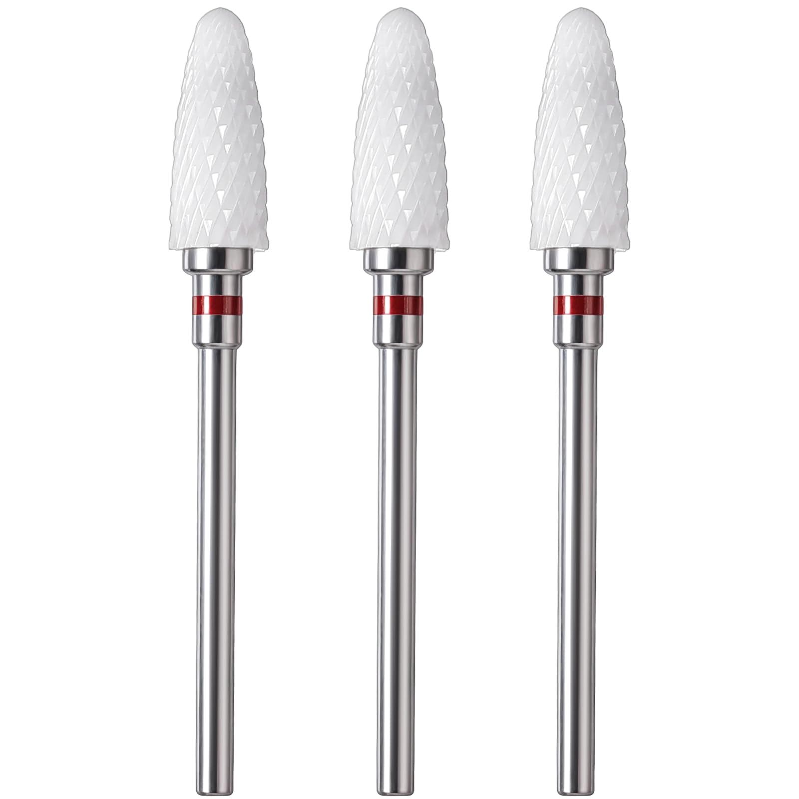Sibba Juego de 3 brocas para uñas acrílicas, carburo, herramienta de extracción de cono de tungsteno, limpiador profesional de cutículas de 3/32 pulgadas rápidamente para manicura, pedicura, salón de