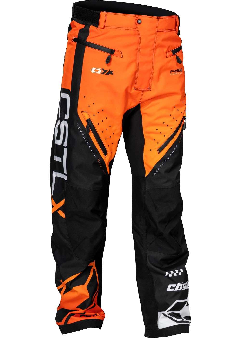 Castle X Mens' R25 Race Pant, Flo Orange/Black/White, Large