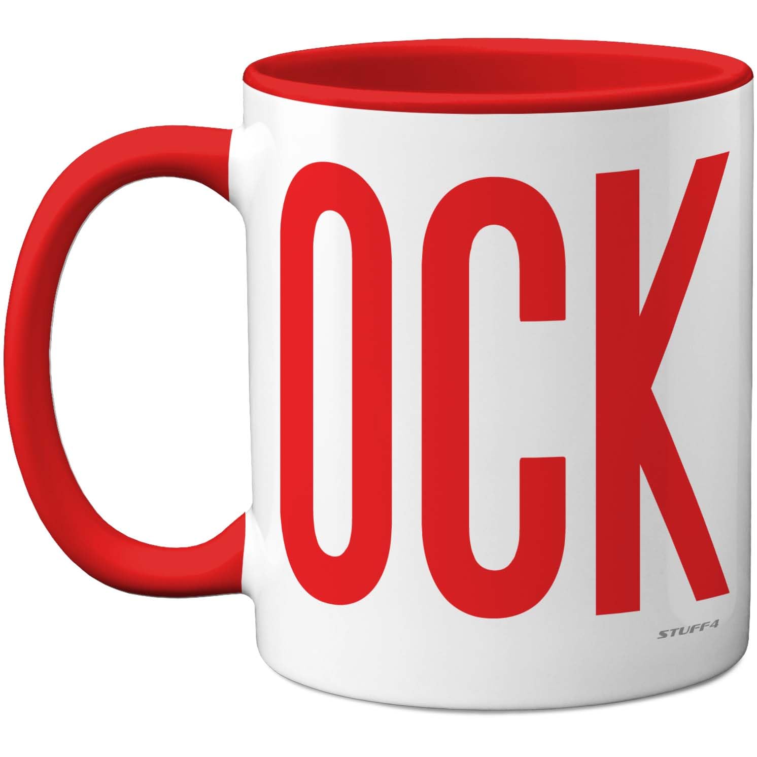 Stuff4 Rude Gifts - Red C*ck Mug - Funny Gifts for Men Women from Friend Colleague, Swearing Birthday Presents, Fun Bday Presents, 11oz Red Handle Ceramic Dishwasher Safe Premium Mugs