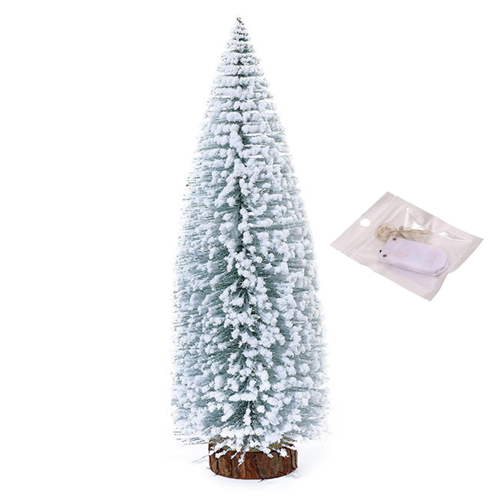 Jazuaiao Tabletop Christmas Tree with LED Light Cedar Ornaments Christmas Decorations for Holiday Artificial LED Light