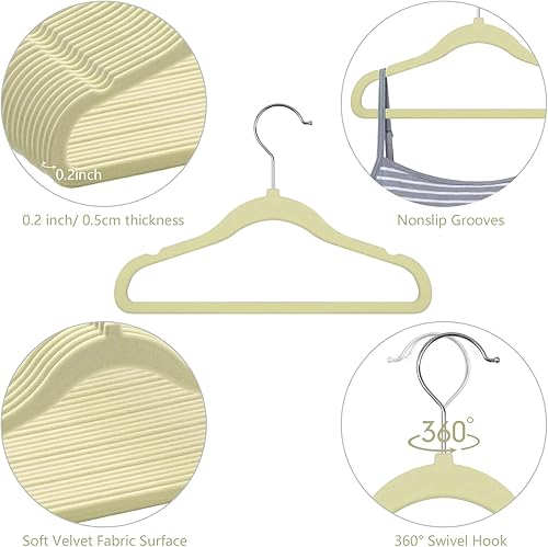 Miniatura 3 de GoodtoU Perchas de terciopelo para niños paquete de 30 perchas de bebé para armario perchas de terciopelo antideslizante para ropa de niños pequeños