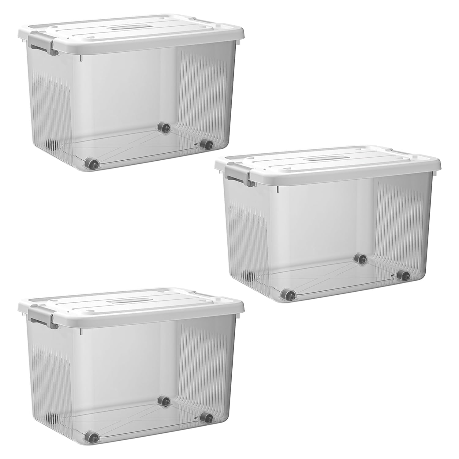 Ash & Roh Plastic Storage Box/Bin/Container with Locking Lid – Sturdy and Versatile Home Organizer, Available in Multiple Size. (3, TRANSPARENT, xxl - 38cm X 51cm X 30cm)-picture-18