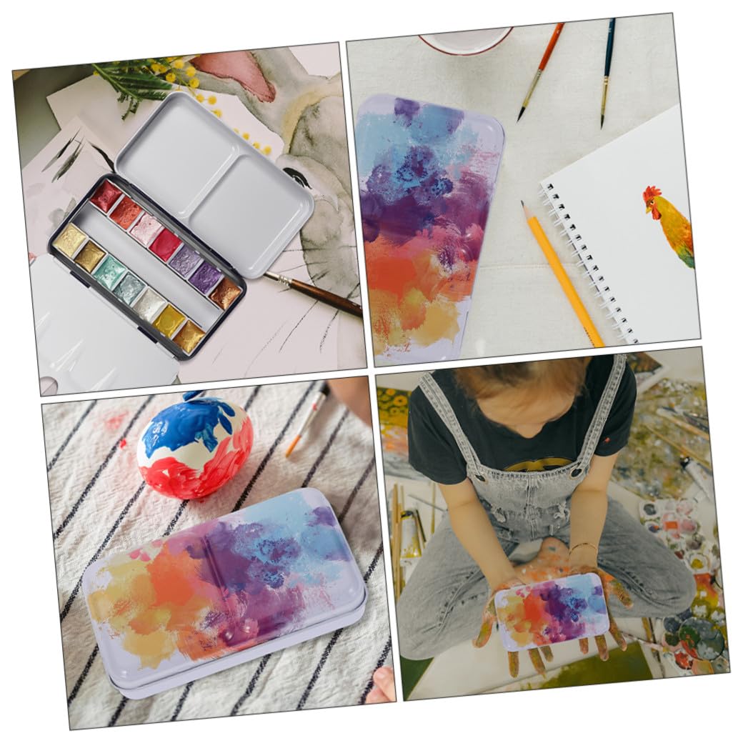Operitacx 3sätze Farbmischpalette Aus Aquarell Pigment Box Mit Fächern Für Künstler Tragbare Malpalette Für Wasserfarben Und Kreative Projekte