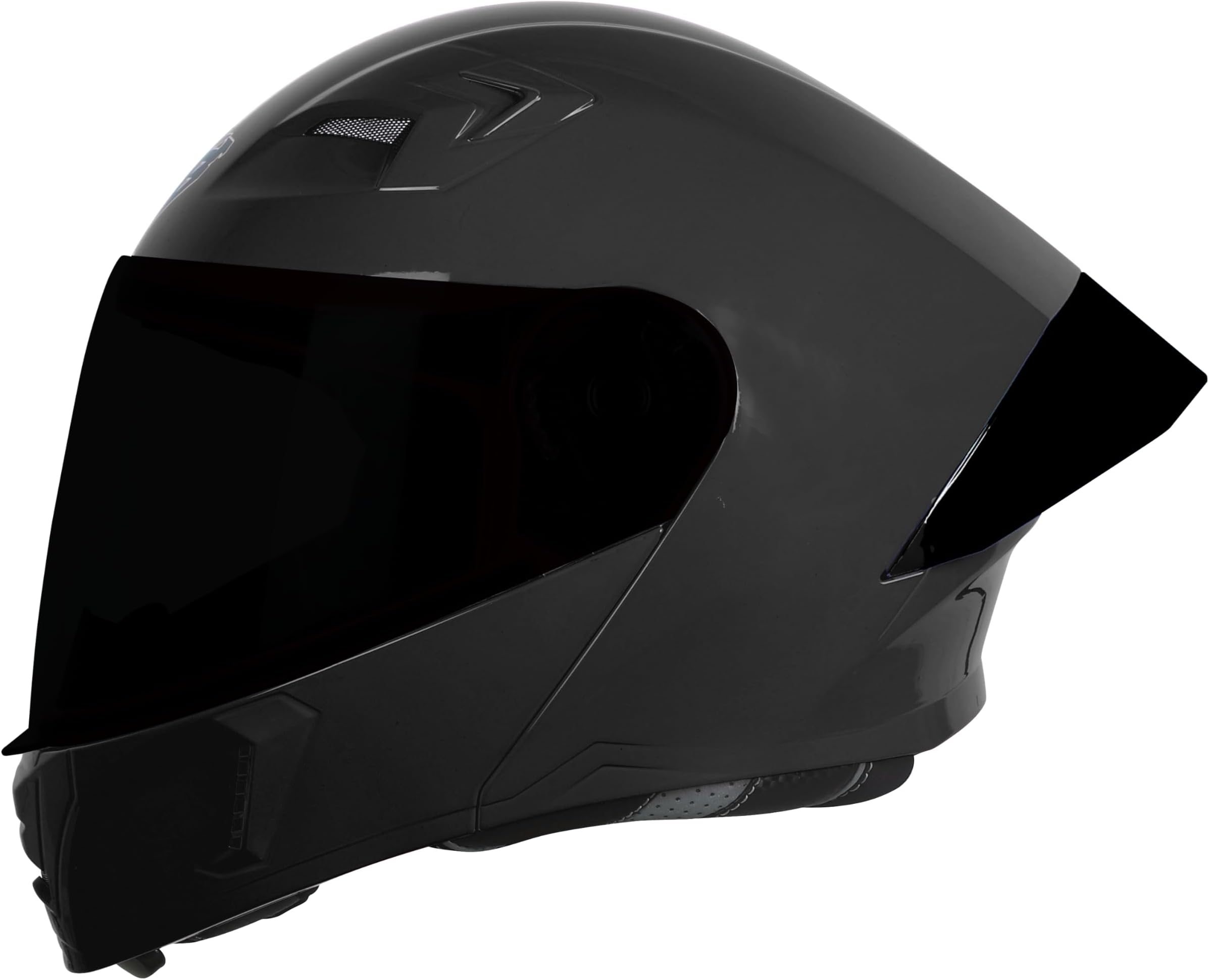 SBA-20 7Wings ISI Certified Flip-Up Helmet with Black Spoiler for Men and Women with Inner Smoke Sun Shield