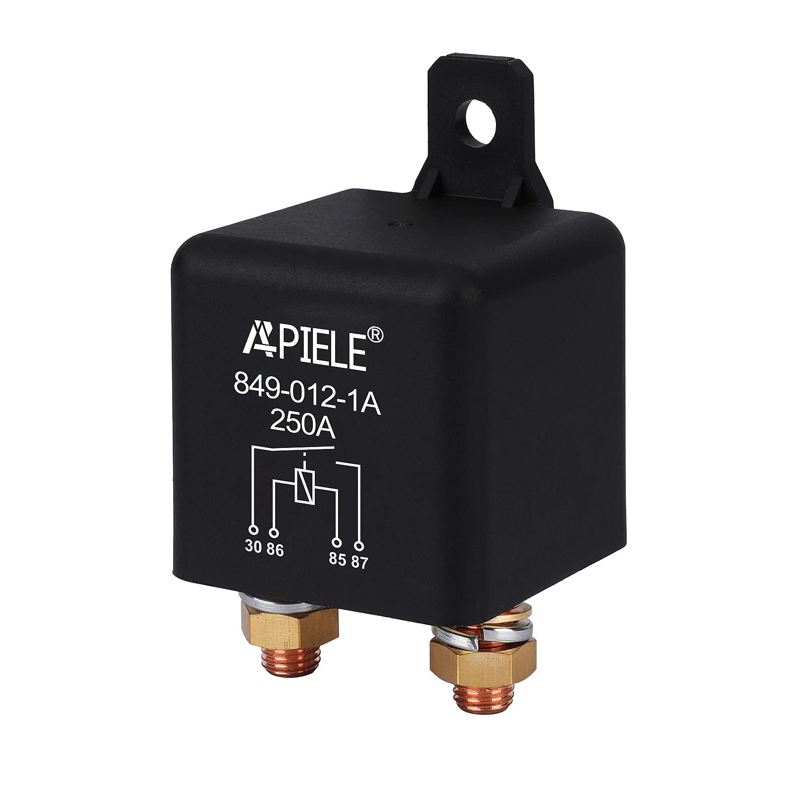 APIELE Continuous Duty Relay 12V DC 250A 4 Pin SPST On/Off Split Charge Relay Switch 1NO 4 Terminal for Truck Boat Marine