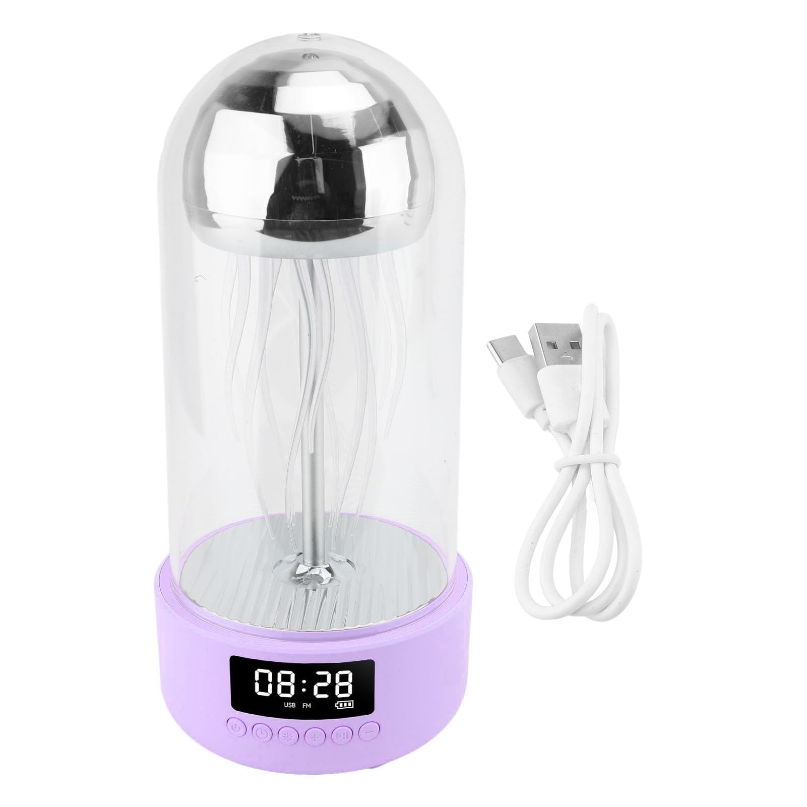 Aramox Altoparlante con Lampada Altoparlante Ricaricabile con Luce Notturna ABS TPR con Bluetooth 5.0 Luce a 7 Colori 2000mAh 8H Riproduzione per Camera da Letto Comodino Gaming Party (PURPLE)