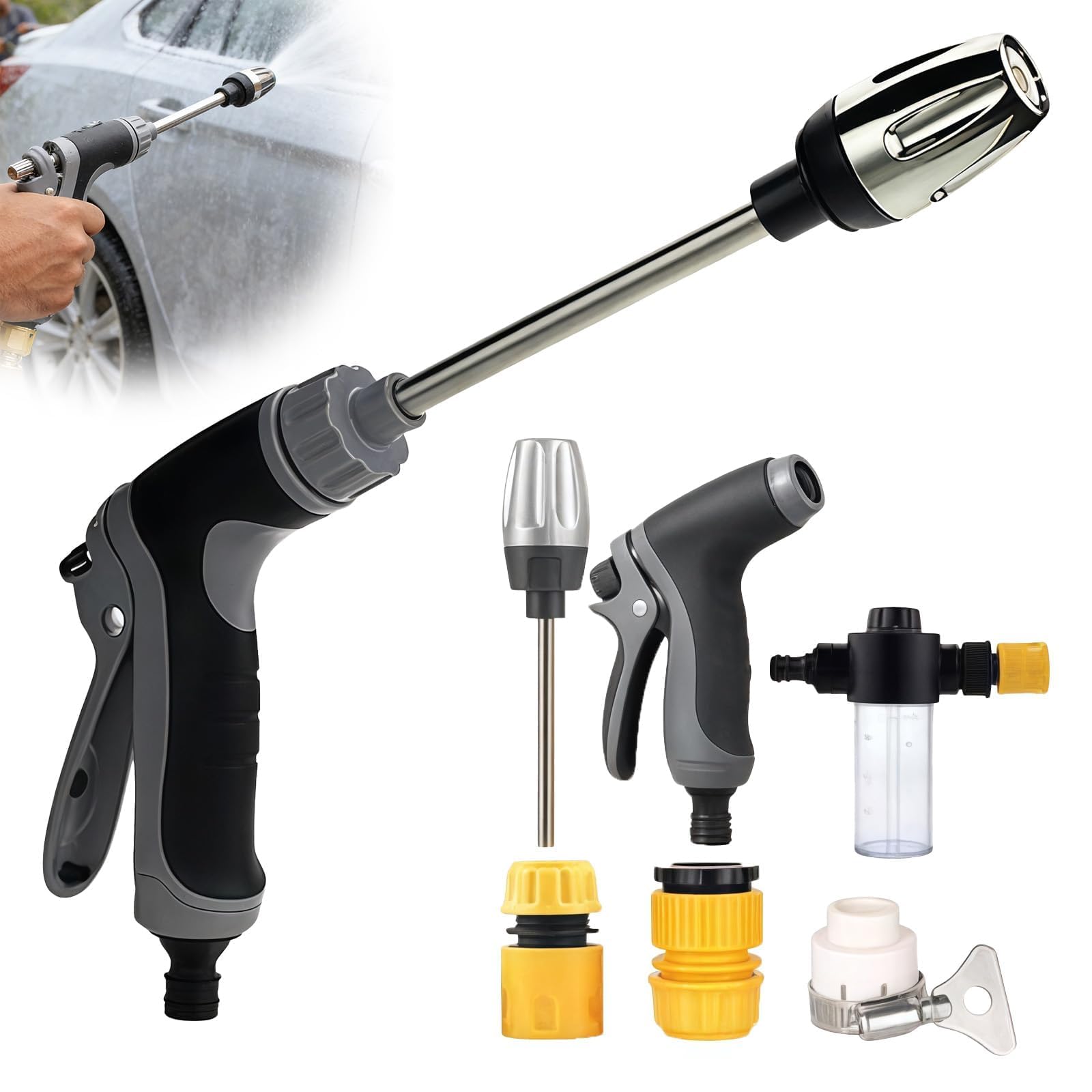 Jetterix Pressure Washer Nozzle, Ugello Alta Pressione per Tubo Acqua, Power Jet Ugello per Tubo Pistola, per Pulizia di Autolavaggio, Vialetto (1pcs)