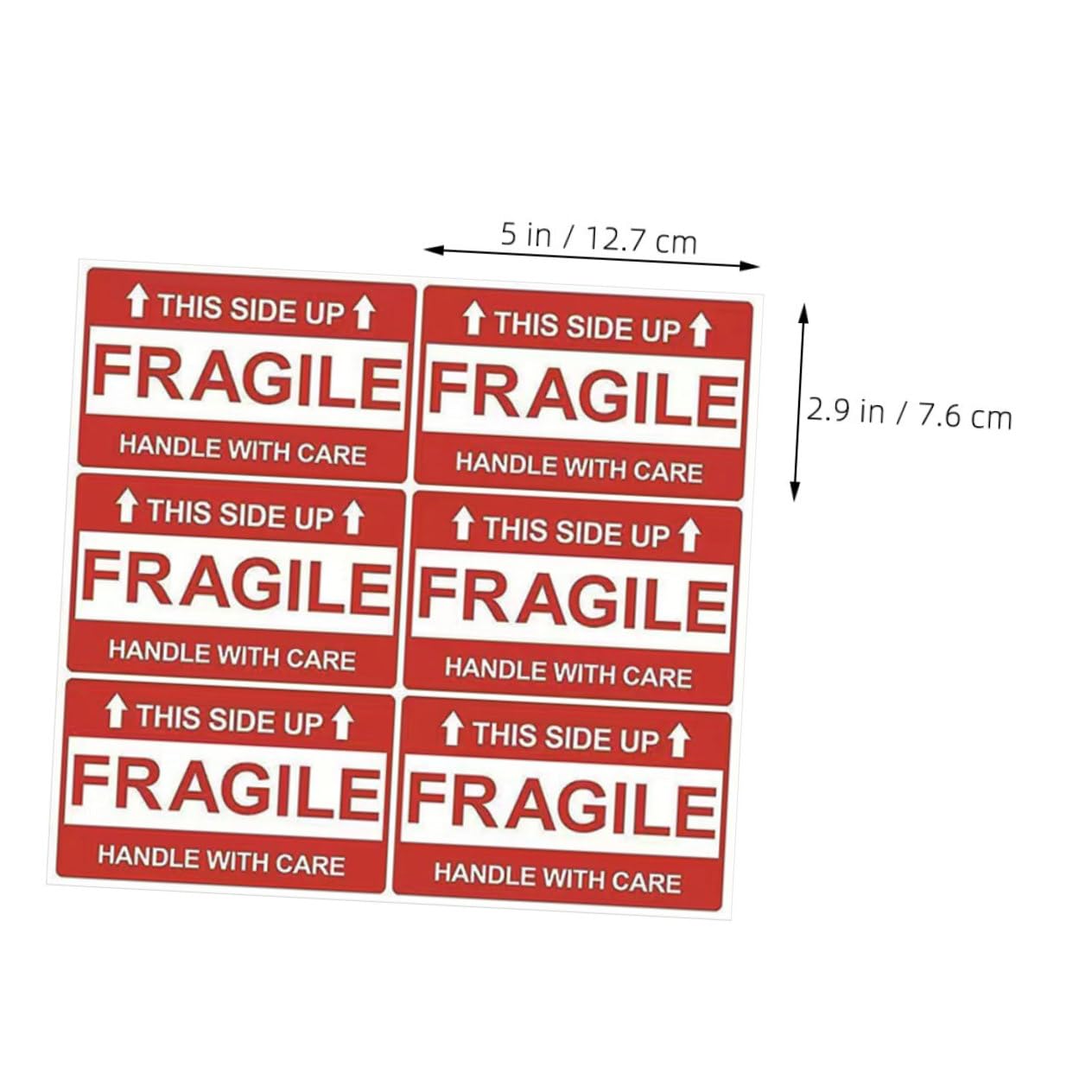 VILLCASE 8 Sheets Red Warning Labels Stickers Fragile Adhesive Shipping Box Labels for Moving Boxes