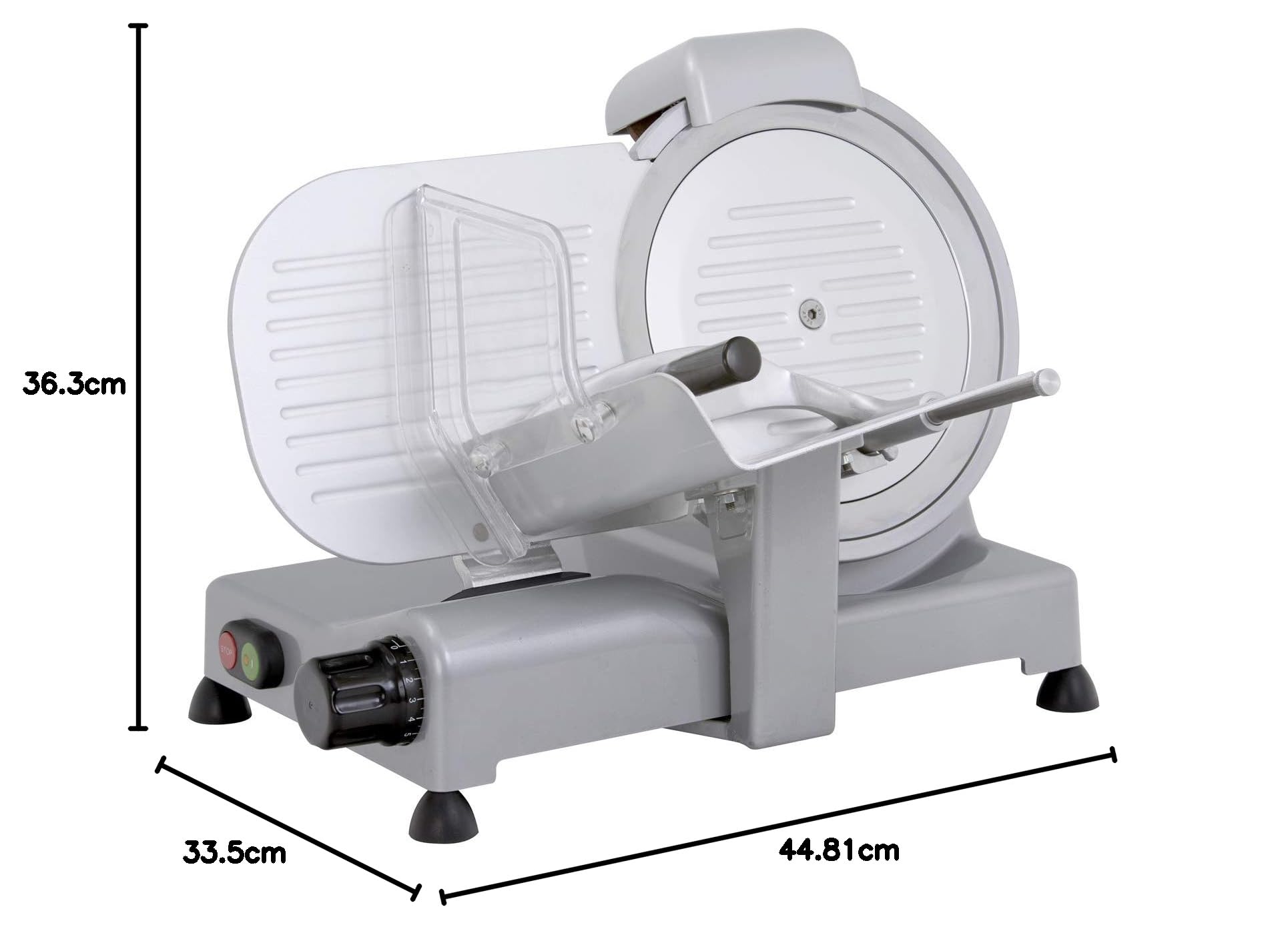 RGV Affettatrice 22 Lusso GS Silver -Ø220 mm, Motore Ventilato 140 W, Affilatoio Fisso, Lama in Acciaio Temprato, Argento