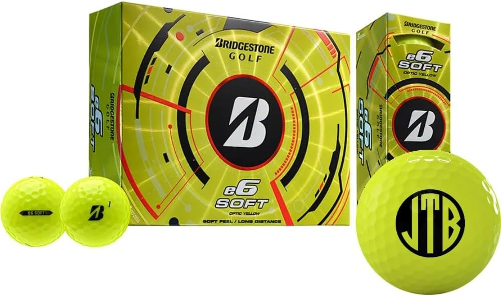 Bridgestone e6 Soft Yellow Monogrammed Golf Balls - 2025 Model
