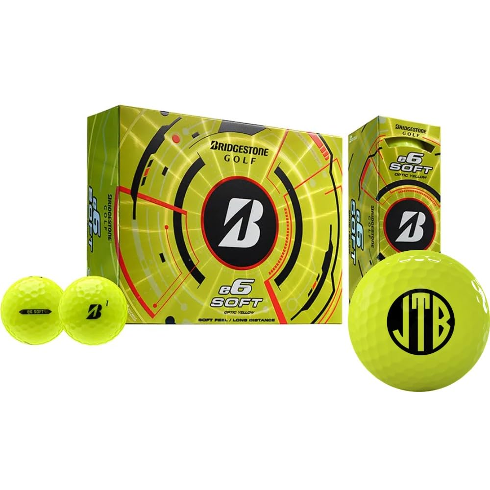 Bridgestone e6 Soft Yellow Monogrammed Golf Balls - 2025 Model