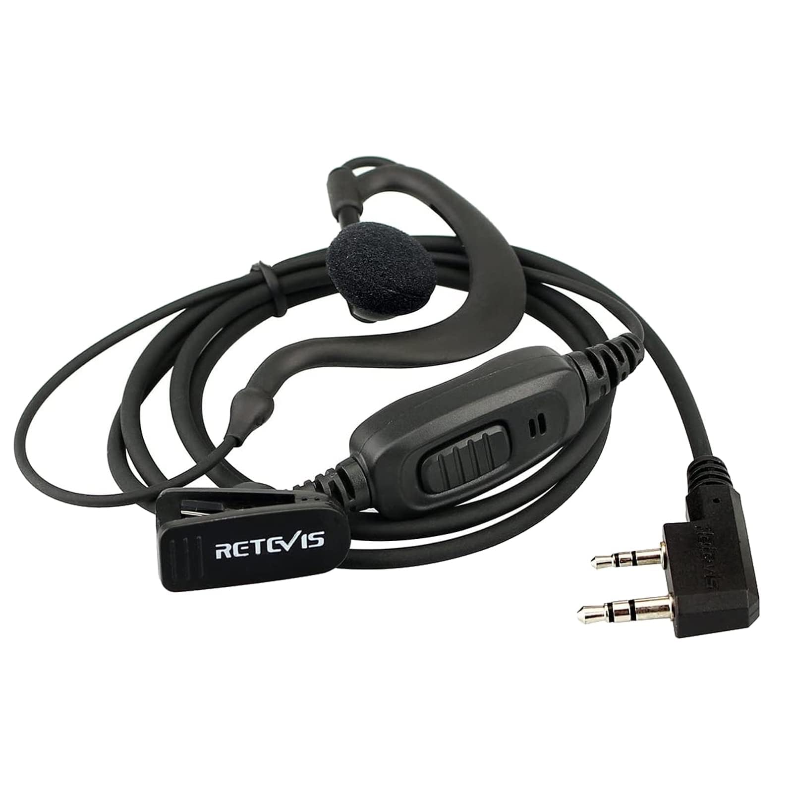 Retevis Estuche de 10 auriculares de radio bidireccional con micrófono de un solo cable para RT22 RT21 RT68 RT68H H777 H777H RT86A RT86S, compatible con Pxton Baofeng BF-888S BF-T26 Kenwood Walkie