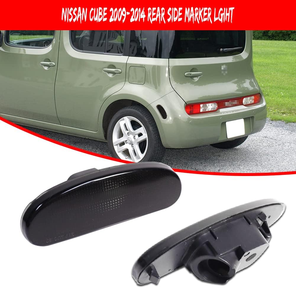 GTINTHEBOX Smoked Lens Rear Side Marker Light Halogen Lamp Housing Assembly Compatible with 2009-2014 NISSAN CUBE 26195-1FC0A