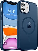 Magnetic for iPhone 11 Phone Case, [Compatible with MagSafe] [Military Grade Drop Protection] Translucent Matte Shockproof Anti-Scratch Phone Case, Dark Blue