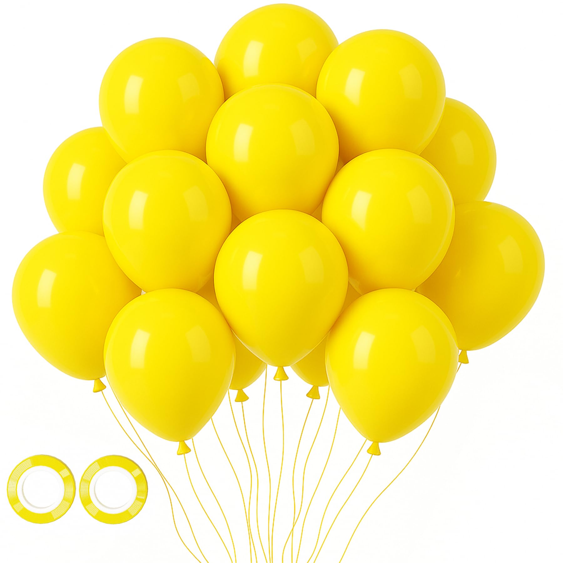 Voircoloria 105pcs Yellow Party Latex Balloons, 12inch