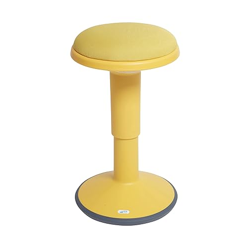 ECR4Kids SitWell Taburete tambaleante ajustable en altura con asiento acolchado, asiento flexible activo para niños y adultos, asientos alternativos