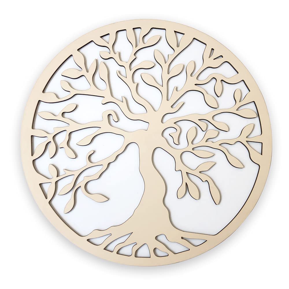 marstanal Cream Color Laser Cut Tree of Life - Home Decoration 30cm - Cream Color MDF