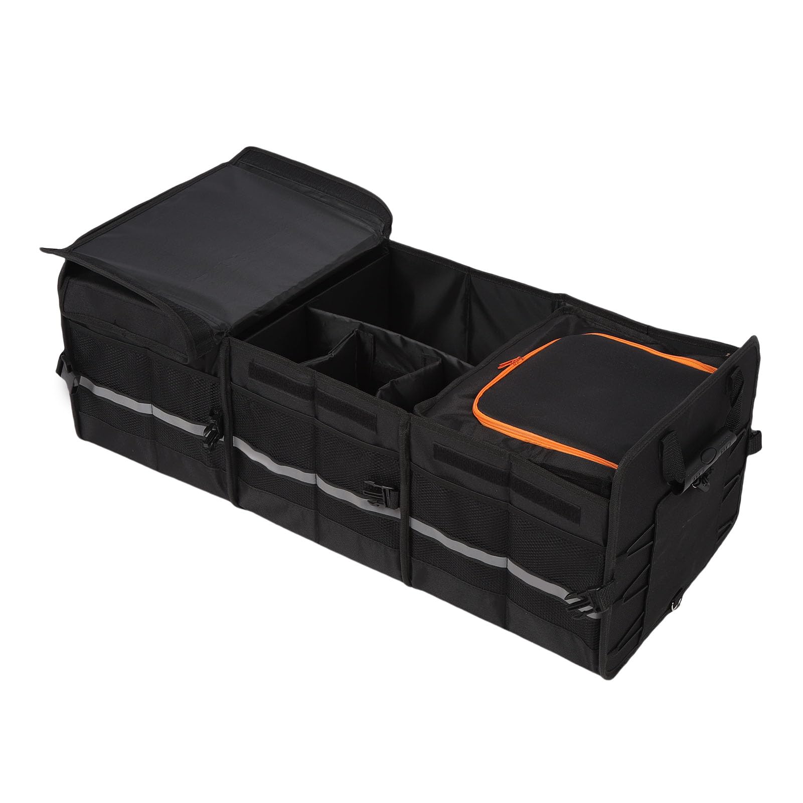 Organizador de Maletero Grande, Caja de Almacenamiento Plegable para Coche de 105 L con Bolsa Térmica Aislante, Organizador de Maletero con Múltiples Compartimentos a Prueba de Fugas, para