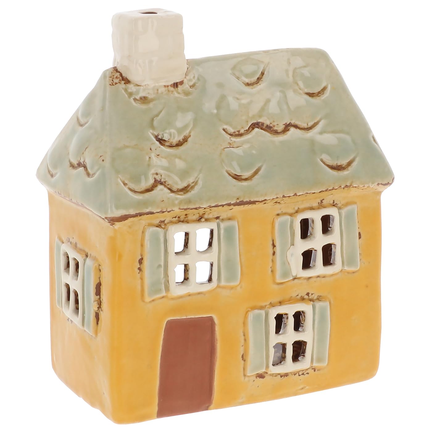 Shudehill Giftware Yellow Shutter Village Pottery Dormer, Cottage And Croft Style Tealight Houses (Yellow Shutter)