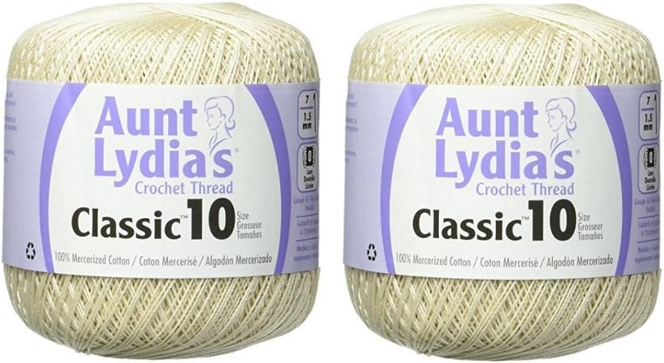 Aunt Lydia's Crochet Thread - Size 10 - Ecru (2-Pack)