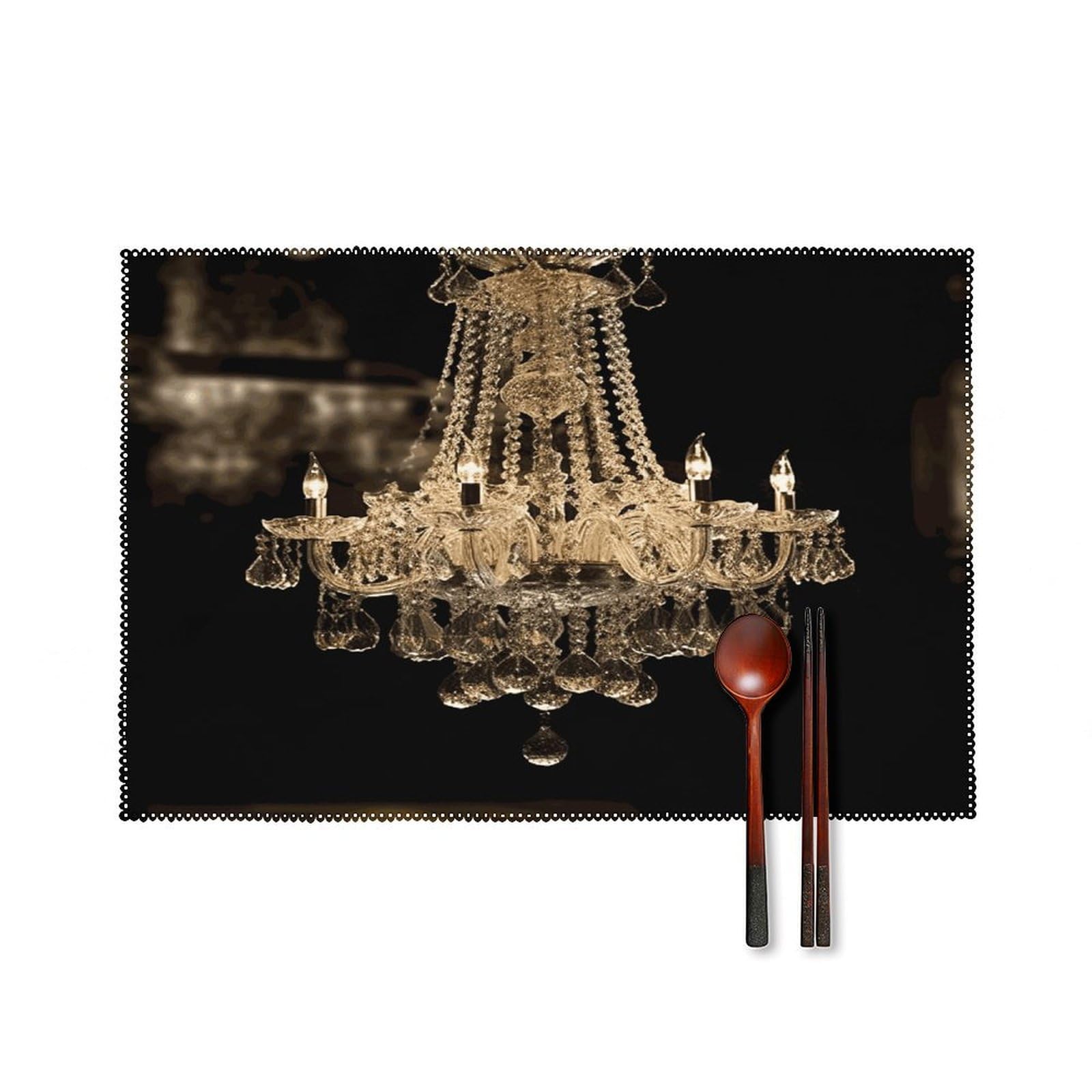 Fodpand Style Gorgeous Crystal Chandelier Placemats Set Of 4 Place Mats Table Mats
