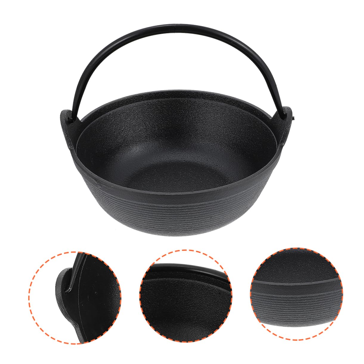 Pentola in Ghisa Per Pentola Da Cucina Distribuzione Uniforme Del Calore Per Stufati e Zuppe Facile Da Pulire e Portare Maniglia