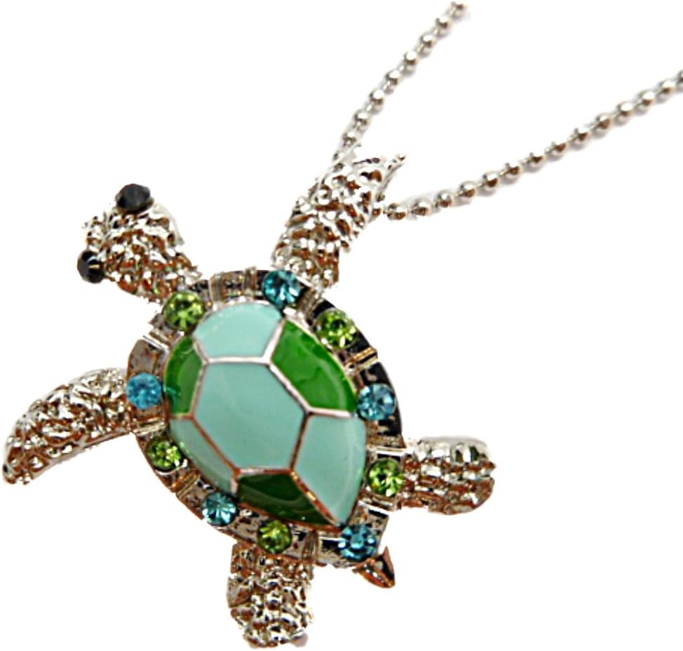 HAWAIIAN HONU TURTLE CRYSTALS NECKLACE