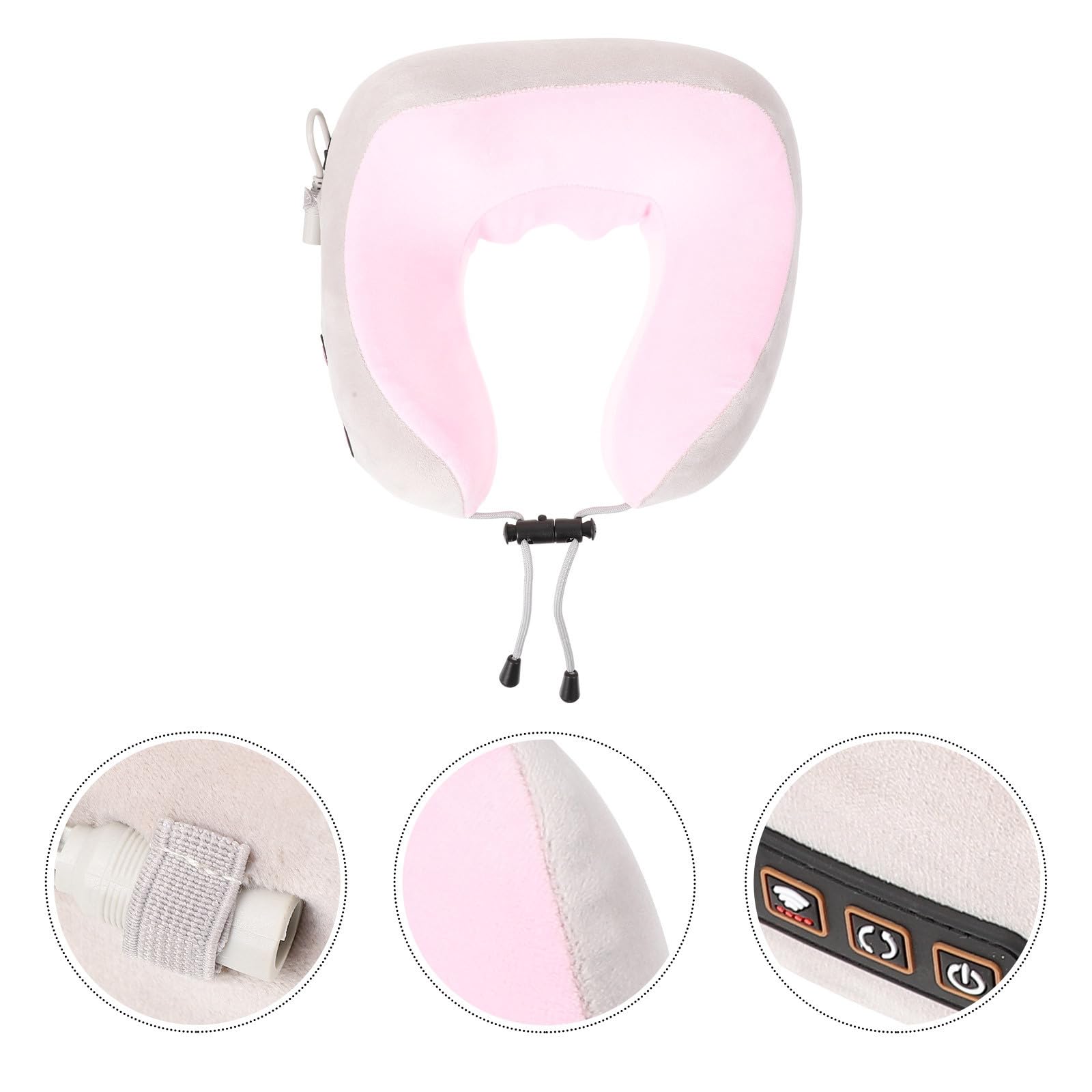 Nacken und Schultermassagegerät mit Wärme und Vibration, 1200ma, Rosa