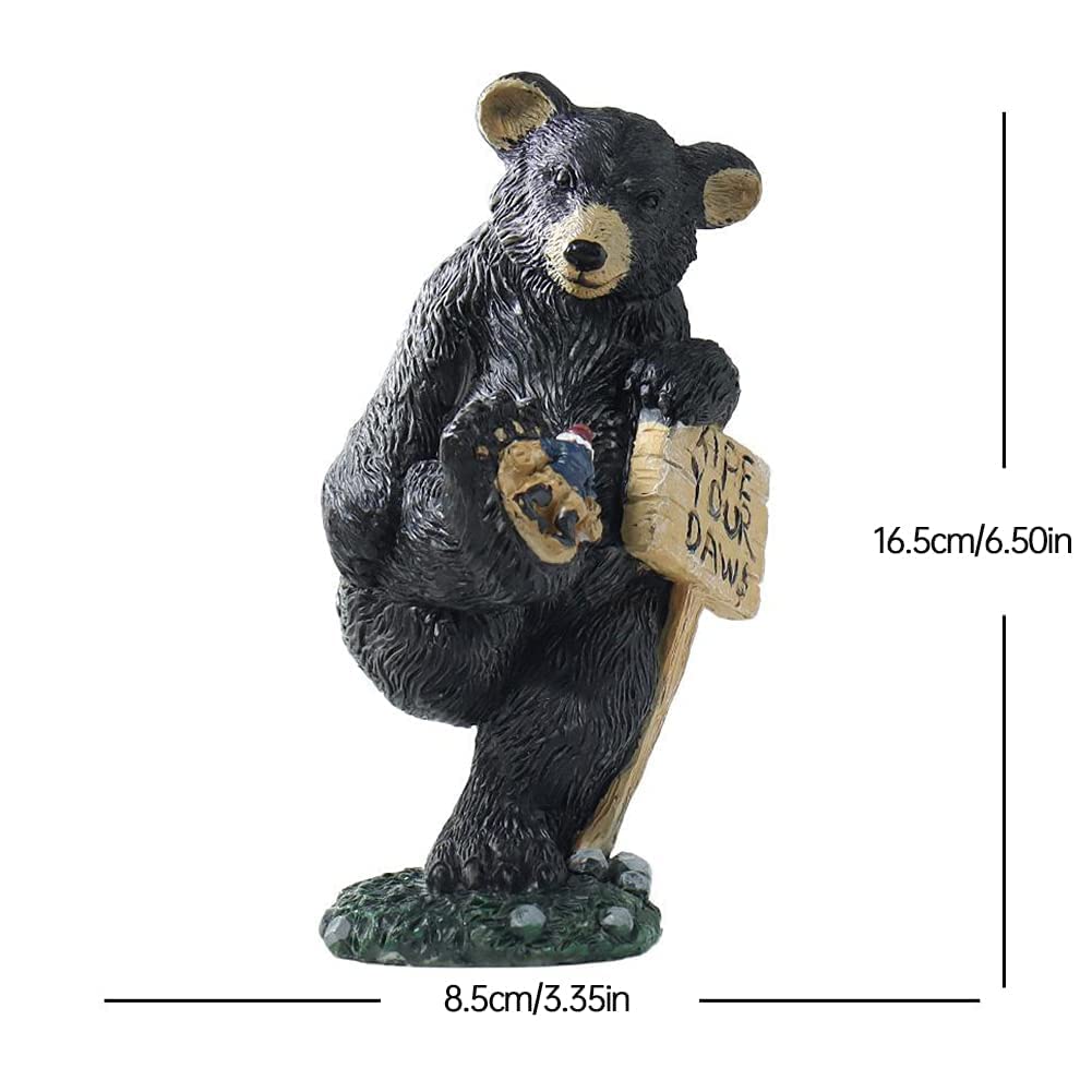 Figurine Ours En Résine - ATYHAO - Décoration De Jardin Enchanteur