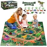 🦖[ Jurassic World Dinosaurier Set für Kinder ] - WEARXI Super Luxus Dinosaurier Spielzeug Set, einschließlich großer jurassic world spielzeug spielmatte, realistisches figur dinosaurier, Bäume und Berge. Einzigartige Kreativität Spielzeug Set, endloser Spaß für dein 3-8 jahre Kinder.