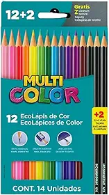Ecolápis de cor, Multicolor Super, 11.1200N+2G, 12 cores + 2 lapis, 14 unidades, Multicor