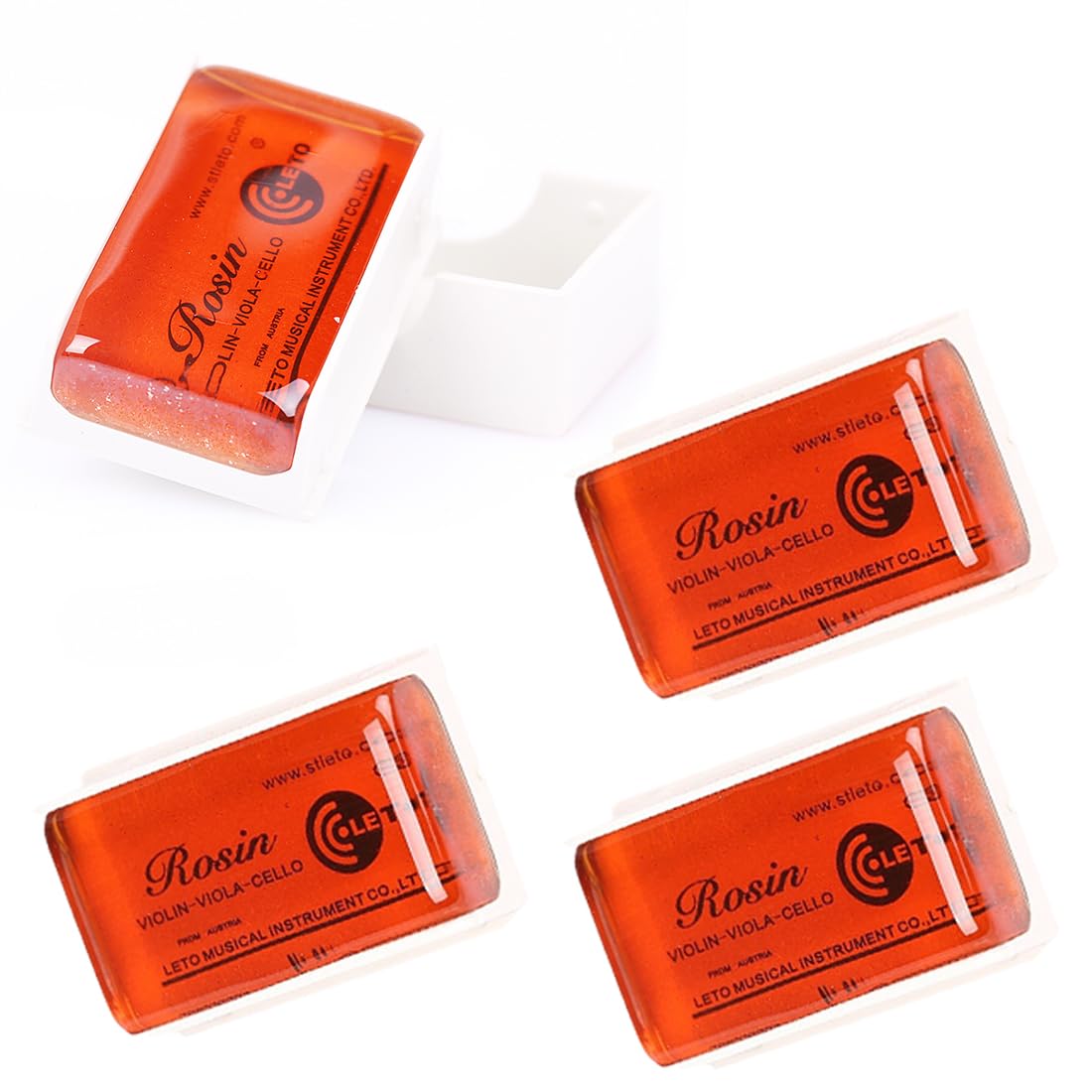 IKOPFLN Pece per Violino, Pece per Violoncello, Colofonia Violino Pece Naturale per Archi - Adatta a Violino, Viola, Violoncello - Presa Ottima, Adesione Forte e Poca Polvere, 4 pezzo