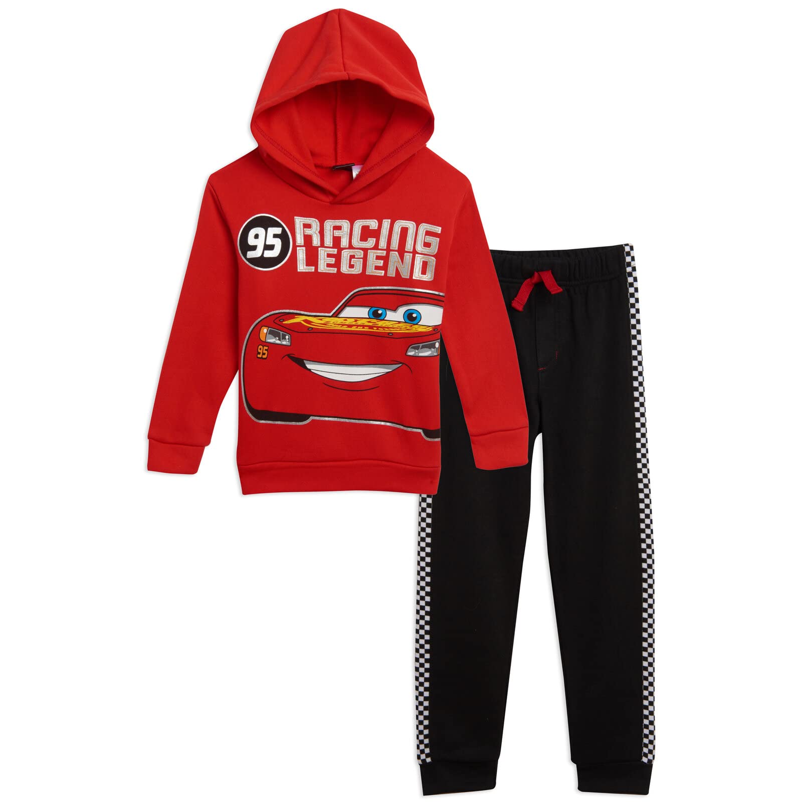 Disney Pixar Cars Lightning McQueen Fleece Pullover Hoodie and Pants Outfit Set Toddler to Big Kid
