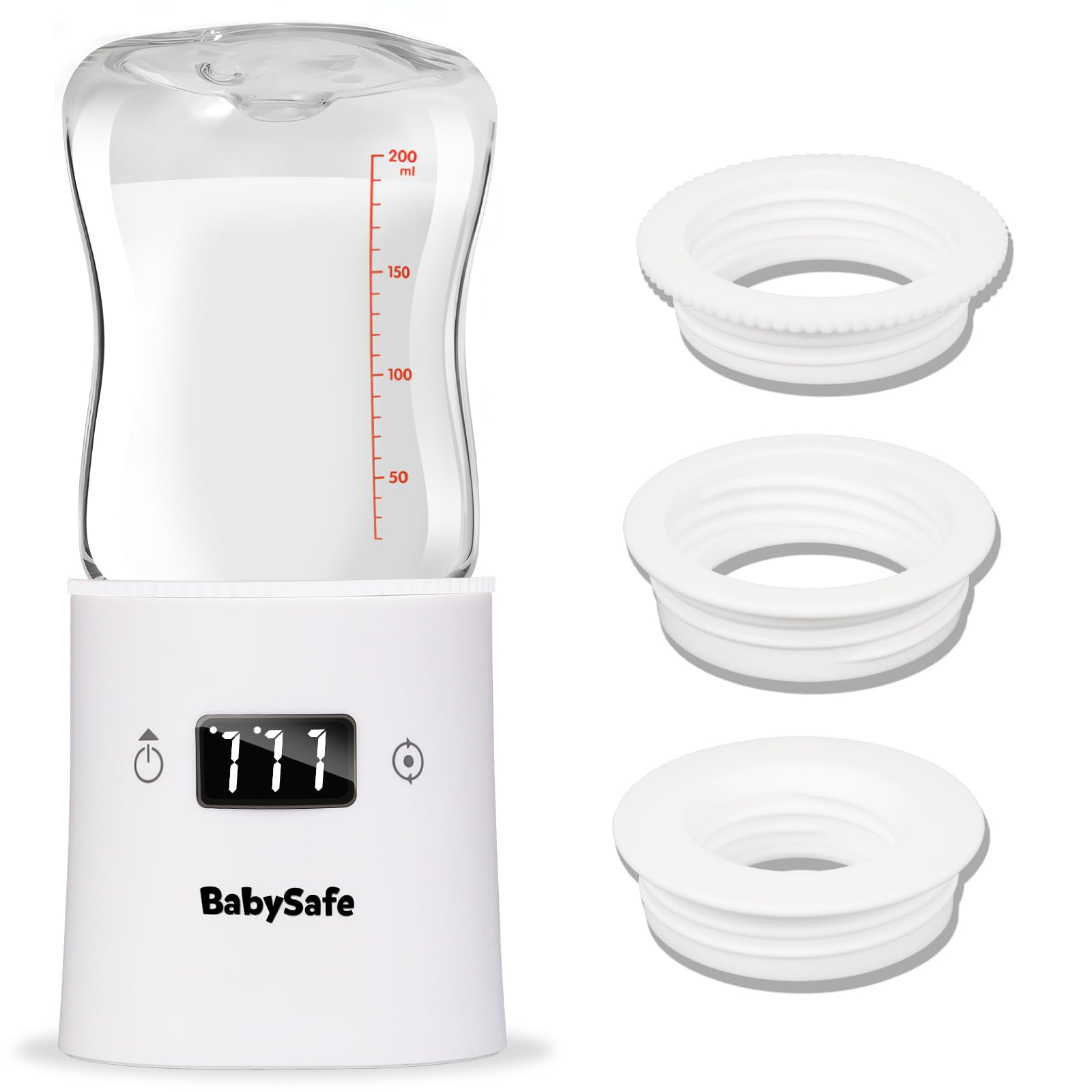 Bottle Warmer, Quick Heating Portable Bottle Warmer with 3 Adapters,Baby Brew Bottle Warmer for Travel Compatible with Most Bottles,9-Temperature Real-time Display & Beep Prompts