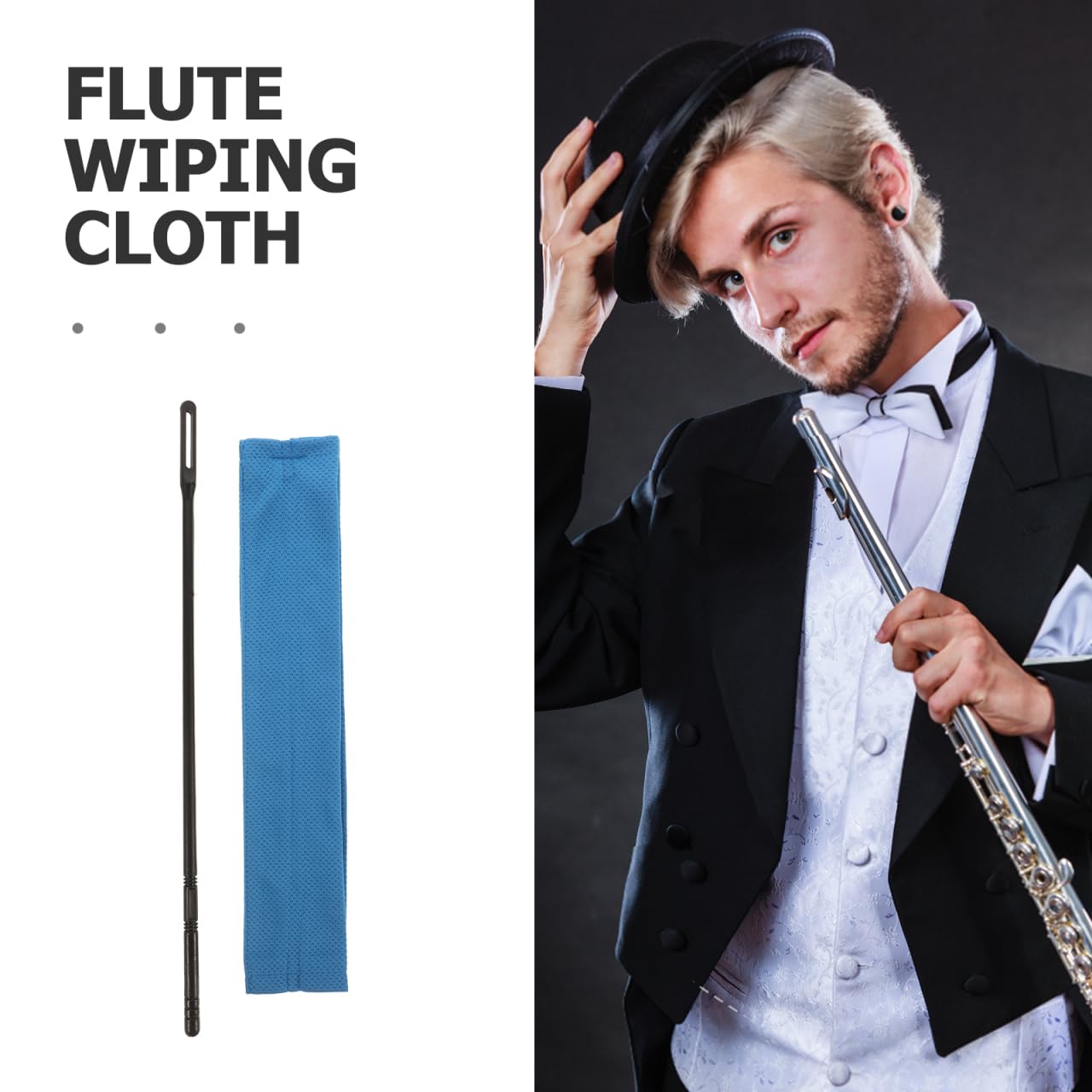 Amazon | VICASKY フルート クリーニング スワブ ブルー リコーダー