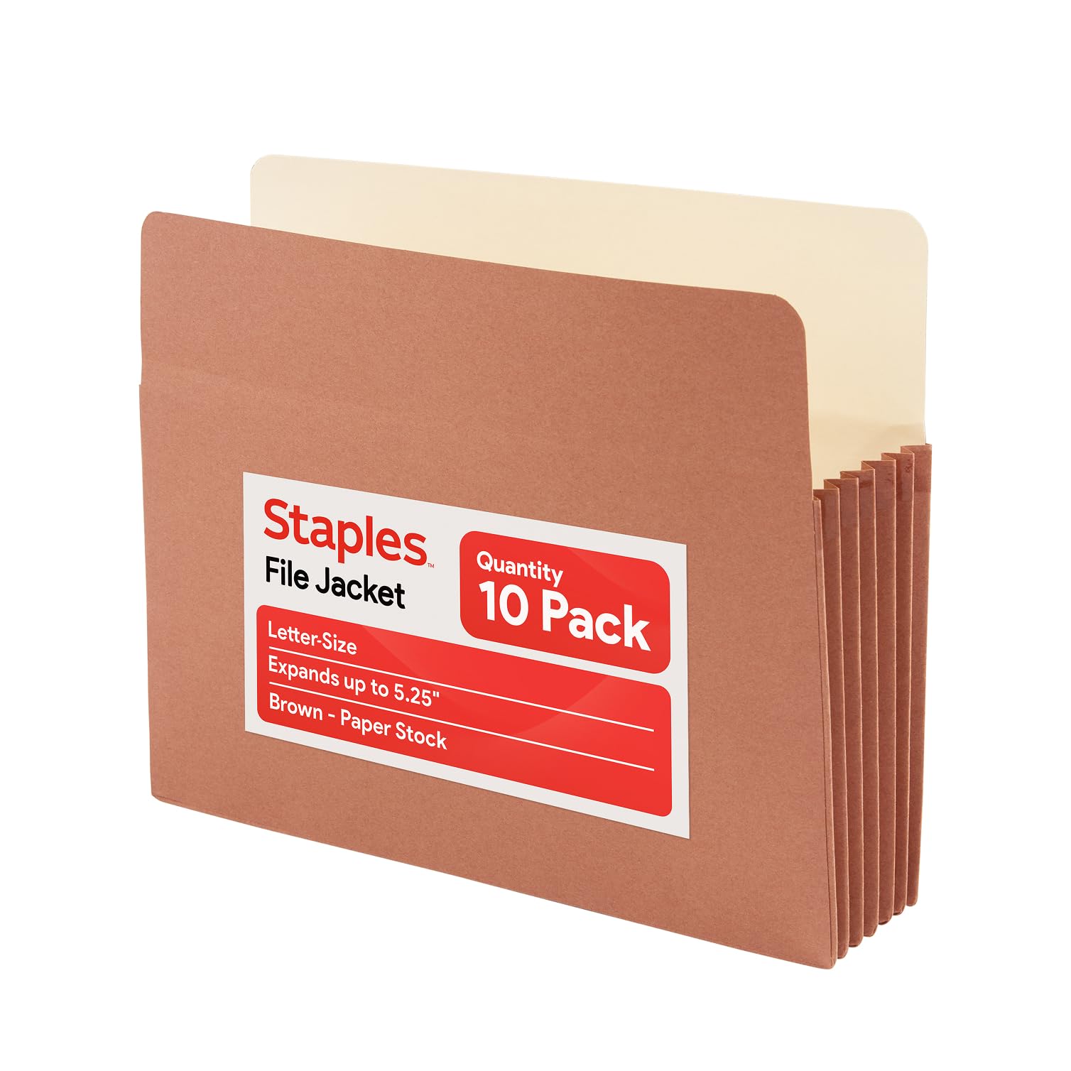 Staples 418335 - Cartella espandibile con tasche espansive, 10 cm, colore: Marrone