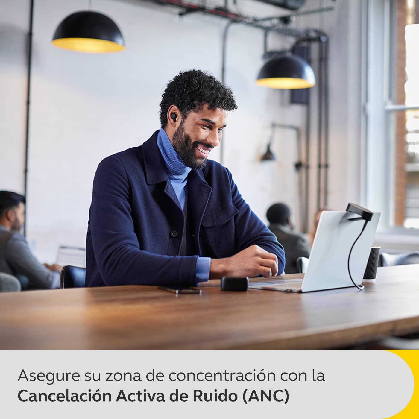 Jabra Evolve2 Buds, Auriculares Bluetooth Intraaurales Inalámbricos, Cancelación Activa de Ruido, Tecnología de Voz MultiSensor y Base de Carga Inalámbrica, Certificados para MS Teams, Negro