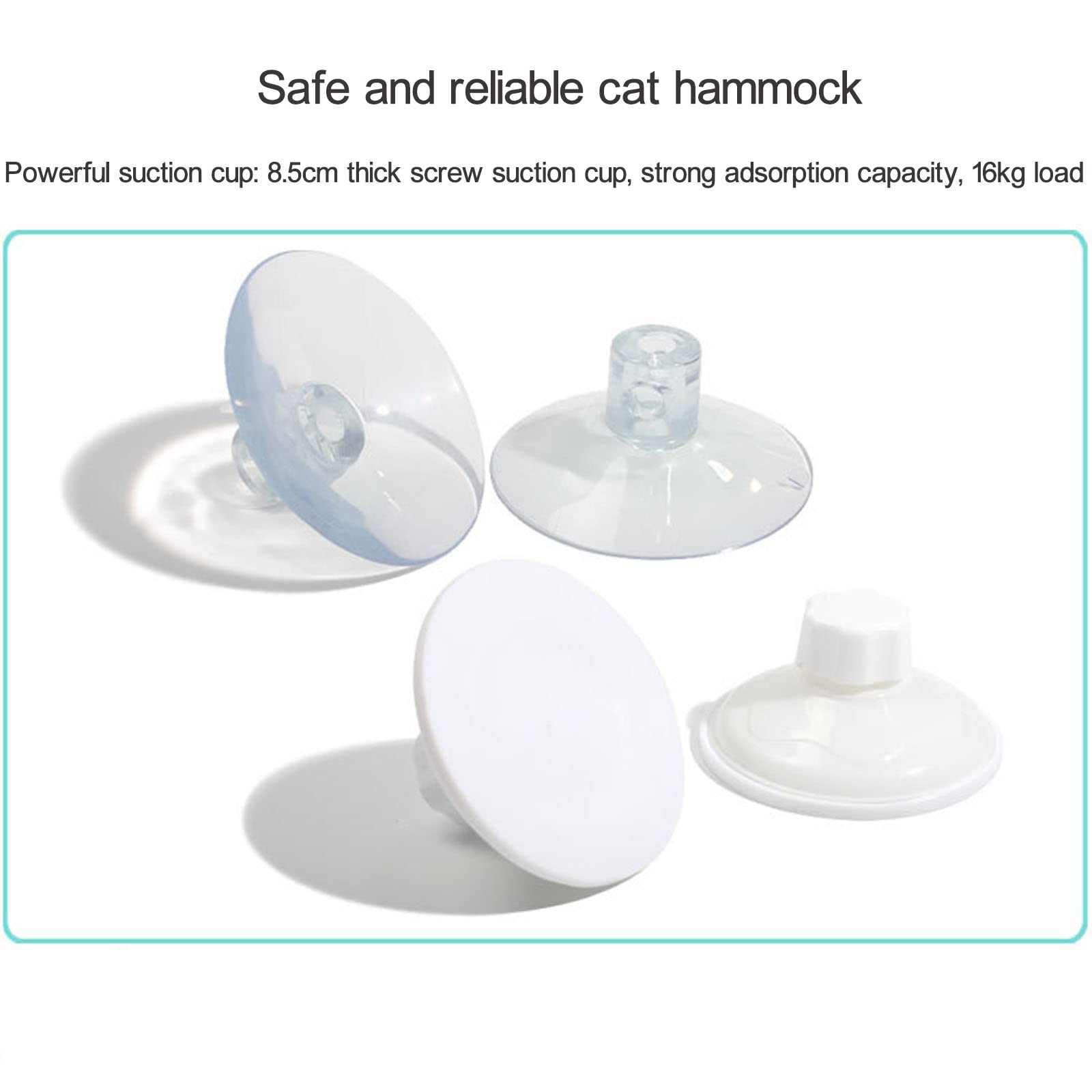Hamaca for gatos, hamaca for ventana de gato for gatos grandes de interior, estantes de asiento de descanso for ventana de hamaca for gato con ventosas de perilla resistente que soporta hasta 50 libra