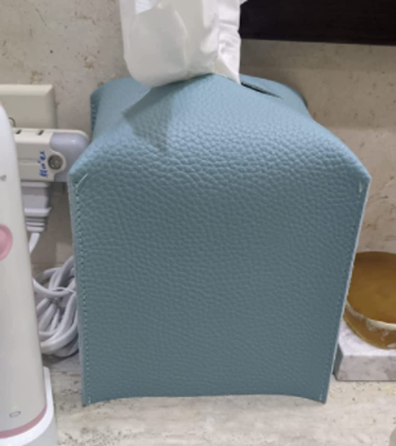 Pudełko na Chusteczki Nawilżane, Plac uchwytu okładkowego skrzynki tkankowej P U. Skórzany Dozownik Tissue Box Roll Papier Wyciągowy Container do sypialni Sypialni i Salonu(Black)