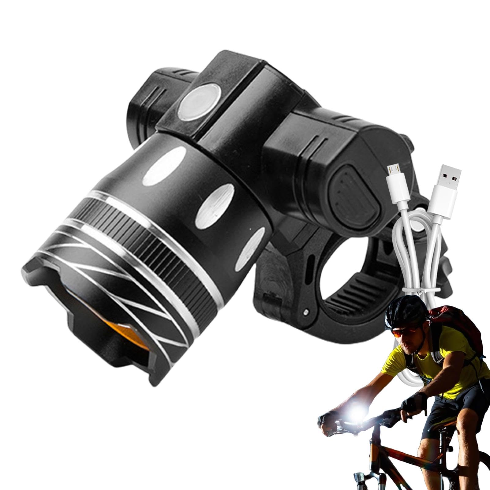 Ensemble De Lumières De Vélo Rechargeables Super Lumineuses 5 Modes, Lumières De Vélo IPX6 Pour Conduite De Nuit/cyclisme, Réflecteurs De Feu Arrière