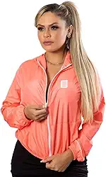 Corta Vento Feminino Adulto Jaqueta Sem Forro Com Zíper