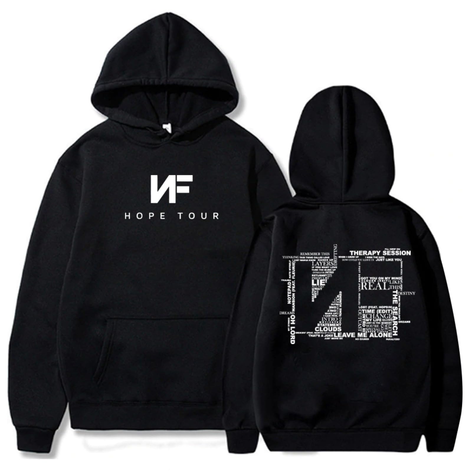 CUTTE NF Hope Music Fan Hoodie | Printed Long Sleeve Sweatshirt for Hip Hop Fans | Unisex Casual Pullover (black,L)