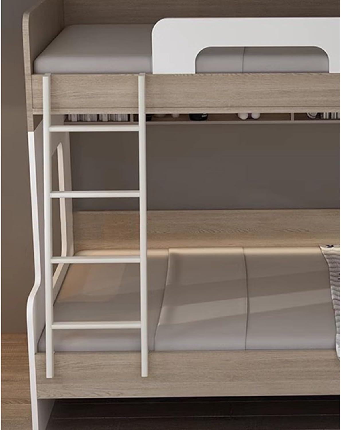 White Bunk Bed Ladder Replacement, 51 55 59 61 63 Inch Tall Twin/Queen/Single Size Loft Bed Stairs with Hooks for Home Loft Stairs Ladder (Size : 1.7m (67in))