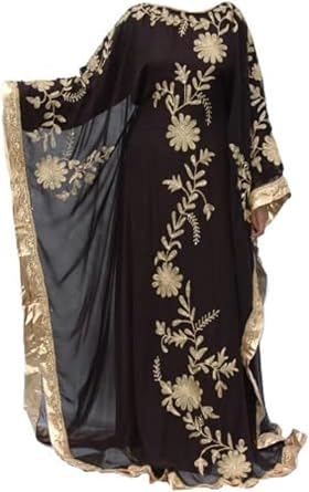Kaftans for Women Embroidery Dubai Kaftan Moroccan Abaya Farasha Long Gown Full Length Dress by MZ_Creation