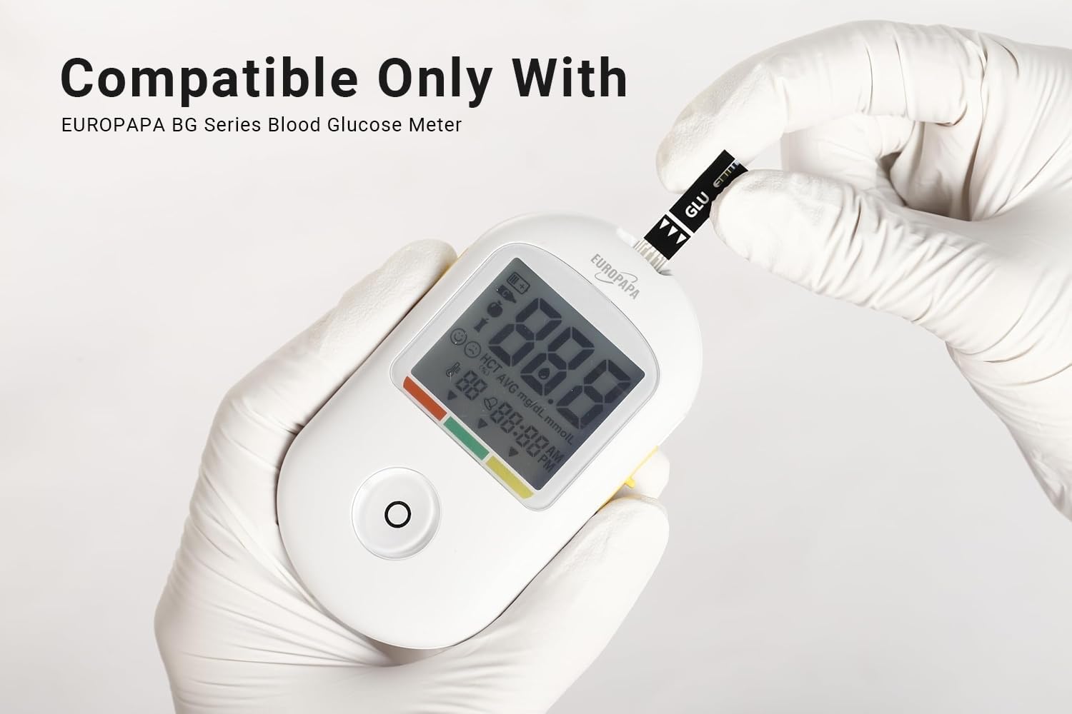 EUROPAPA® Blutzuckerteststreifen 100 STK. für Blutzucker-Wertes Kontrolle, Diabetiker-Teststreifen zur Diabetes- und Glukoseüberwachung, Teststreifen Anwendbar EUROPAPA BG-Serie Blutzuckermessgerät